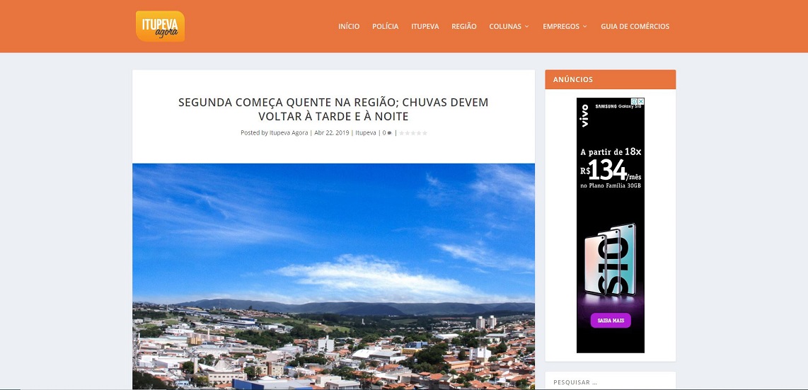 Portal Itupeva Agora fala sobre chuvas