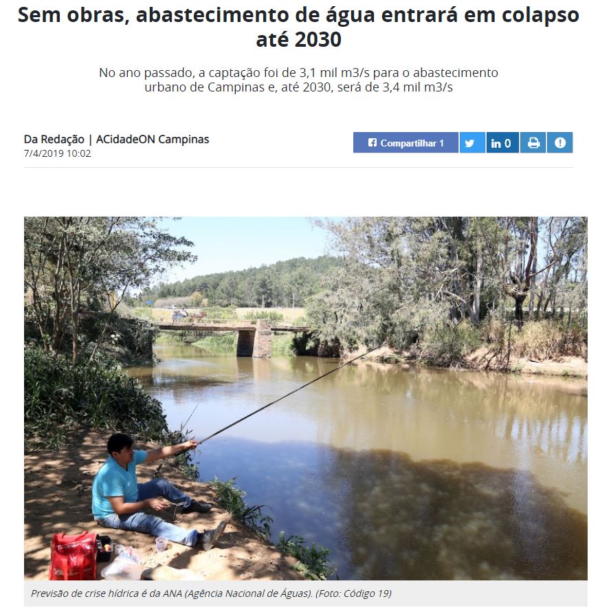 Consumo e captação de água são assuntos da matéria que foi ao ar no A Cidade ON