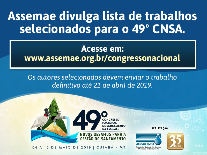 Assemae divulga trabalhos selecionados para o 49º CNSA