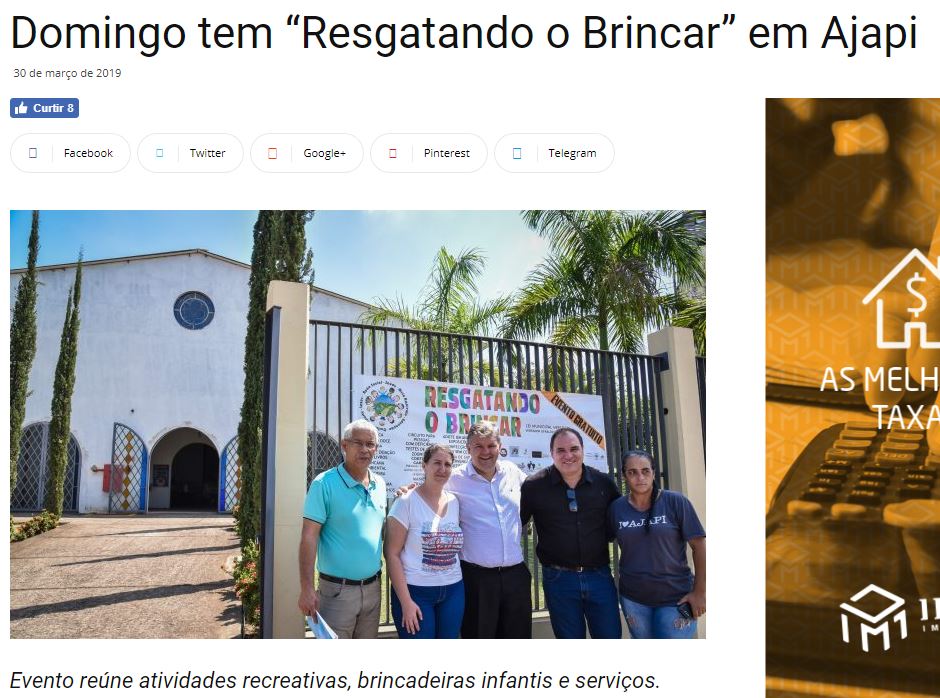 Cidade Azul Notícias fala sobre “Resgatando o Brincar” em Ajapi