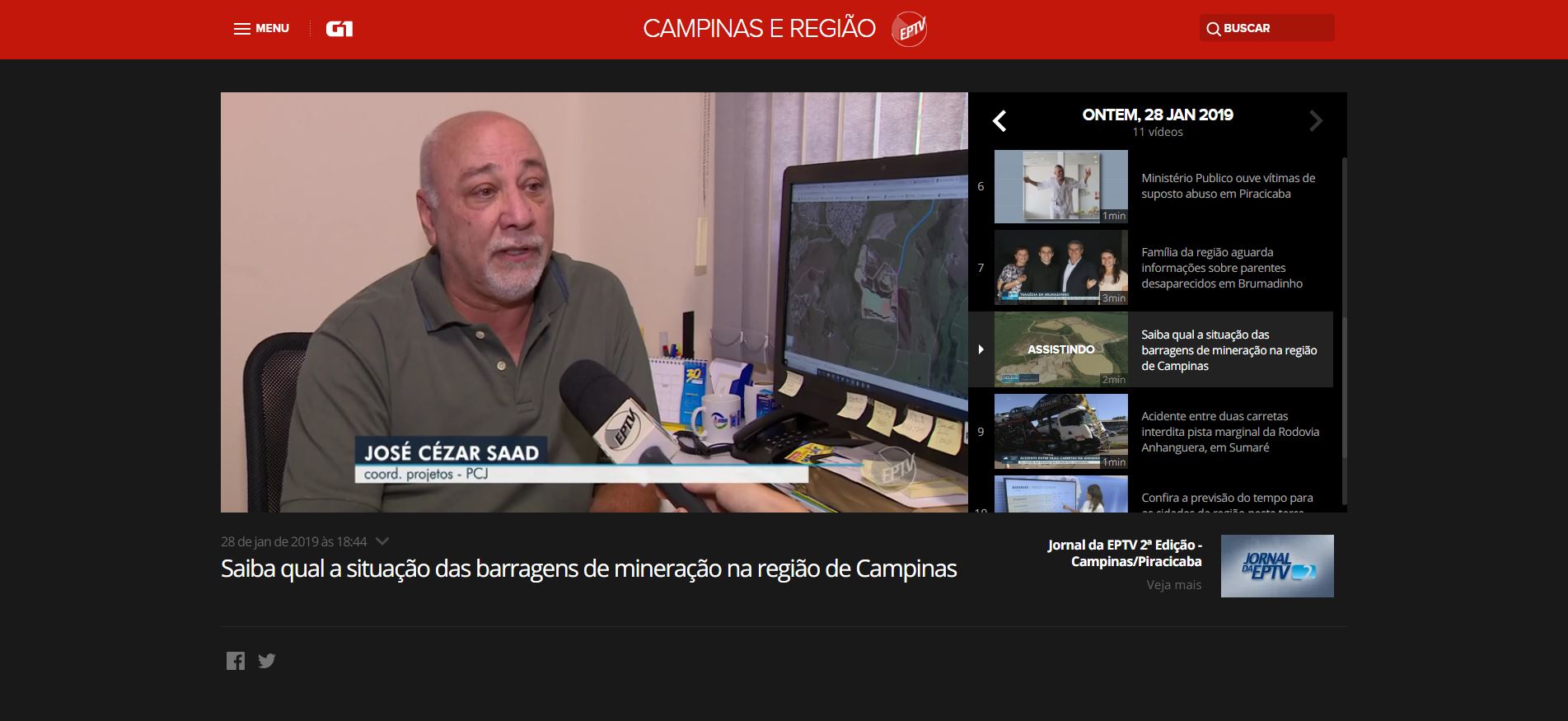 Saiba qual a situação das barragens de mineração na região de Campinas