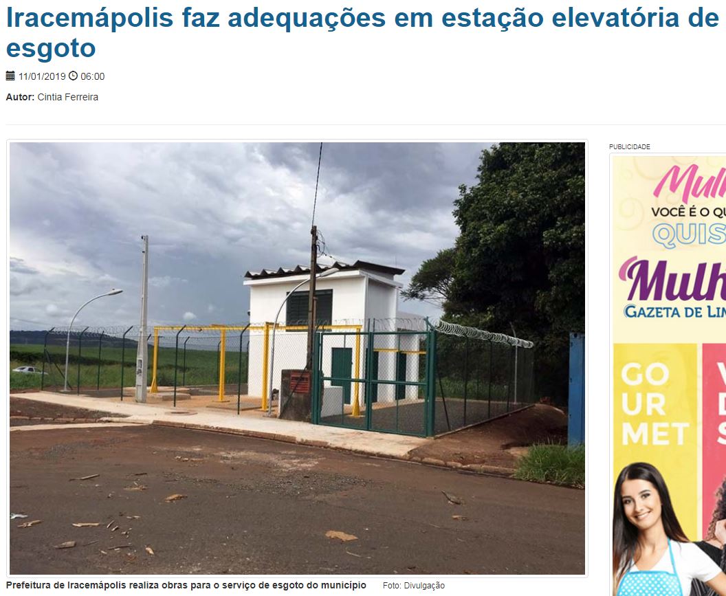 Iracemápolis faz adequações em estação elevatória de esgoto