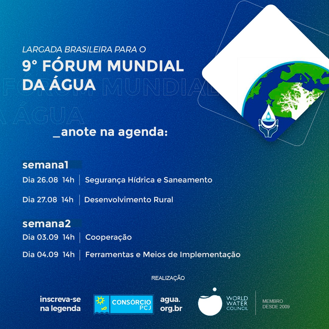 Saiba como acessar os webinars sobre o 9º Fórum Mundial da Água