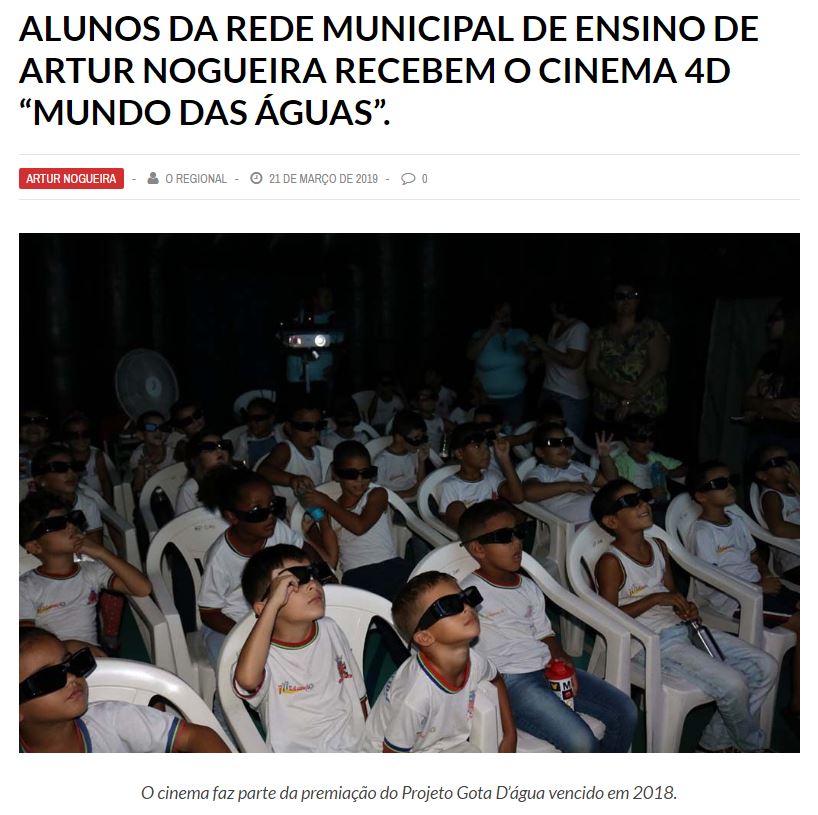 O Regional conta sobre os alunos da rede municipal de ensino de Artur Nogueira que receberam o Cine4D