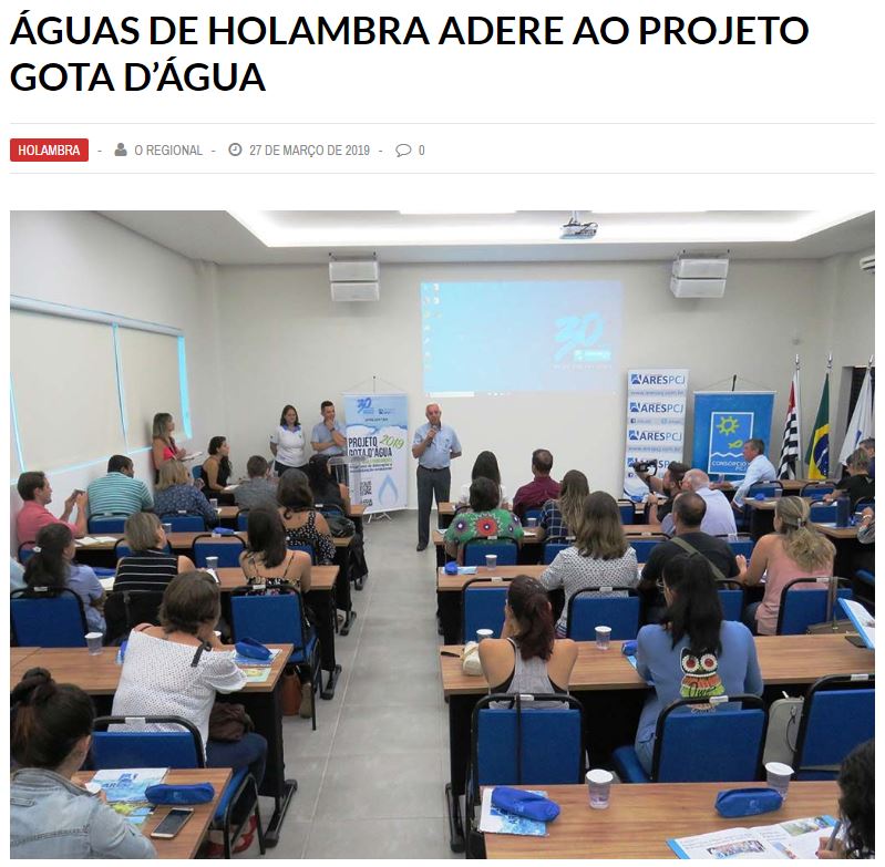 O Regional destaca: Águas de Holambra adere ao Projeto Gota d’água