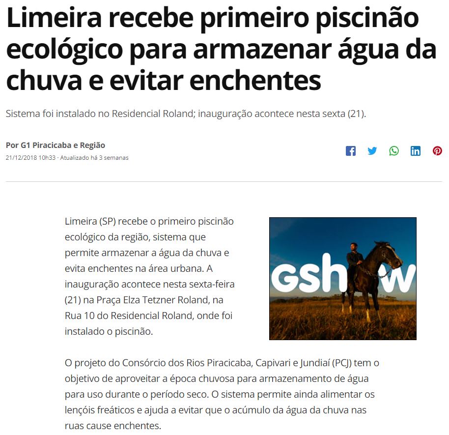 Limeira recebe primeiro piscinão ecológico para armazenar água da chuva e evitar enchentes