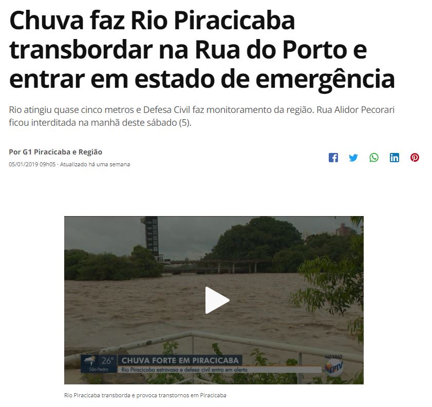 Baixa do Rio Piracicaba revela estragos; muro no Engenho Central cedeu