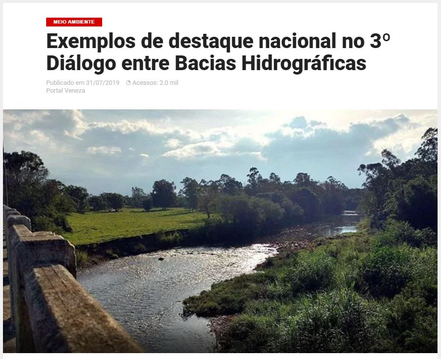 3º Diálogo entre Bacias Hidrográficas é destaque no Portal Veneza