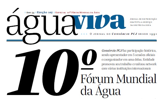 Consórcio PCJ lança edição especial do Informativo Água Viva sobre 10º Fórum Mundial da Água