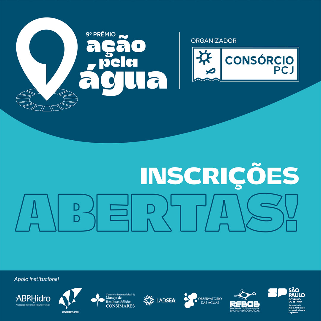 Estão abertas as inscrições para o 9° Prêmio Ação Pela Água