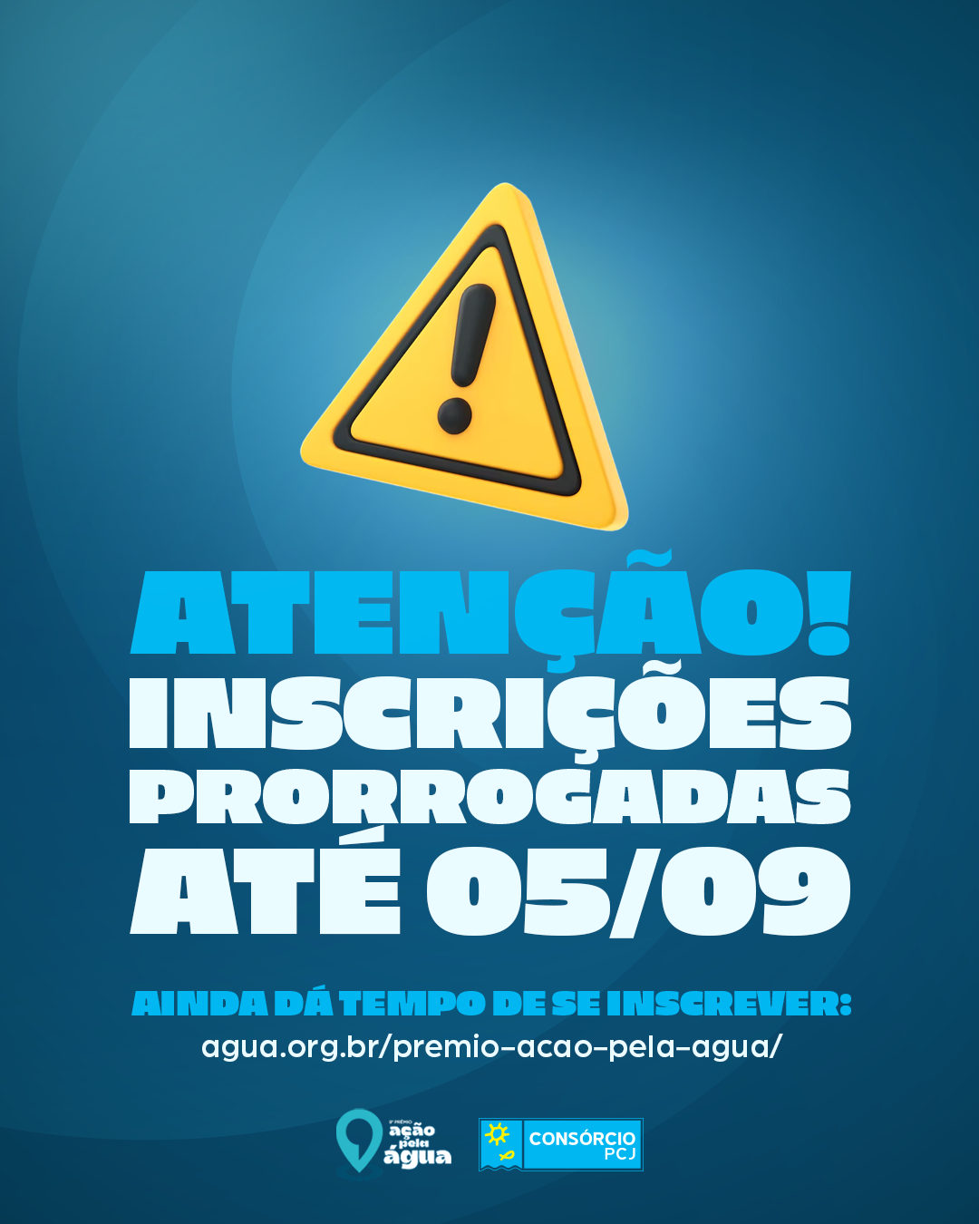 Inscrições para o 9º Prêmio Ação pela Água são prorrogadas para o dia 5 de setembro