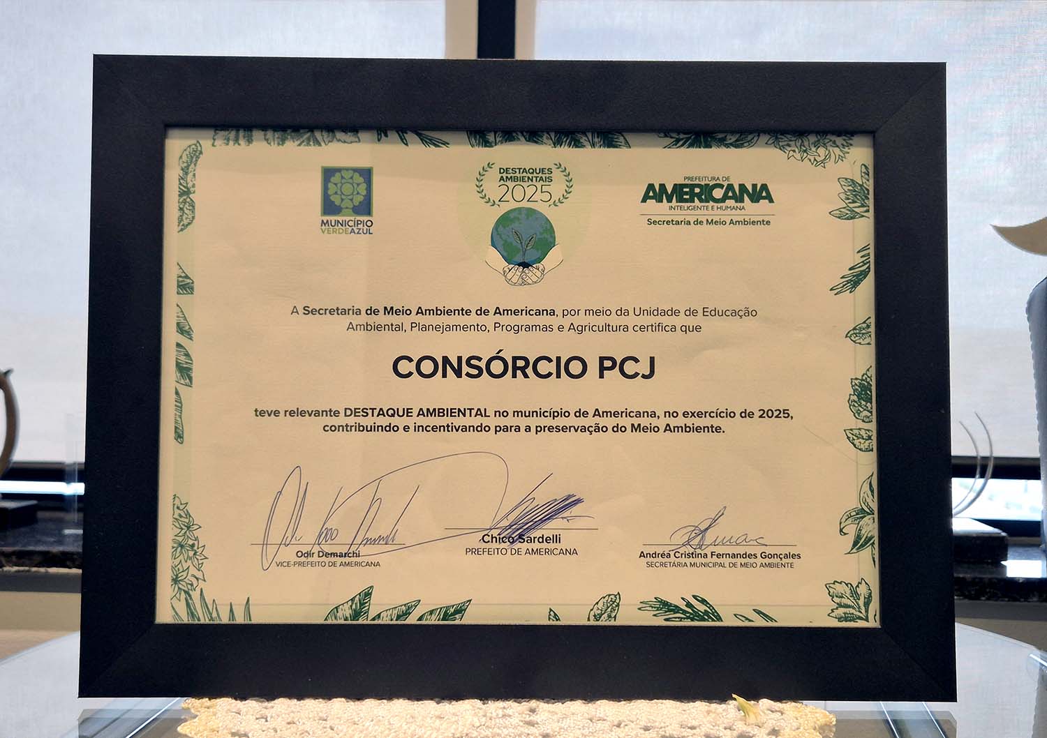 Consórcio PCJ recebe Prêmio “Destaques Ambientais 2025” de Americana